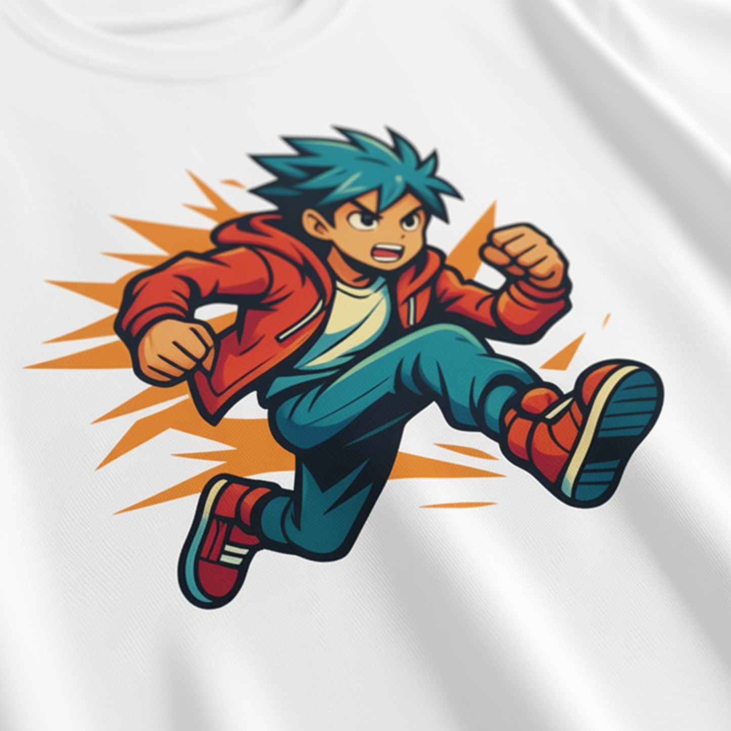 Oversized coloured anime tee