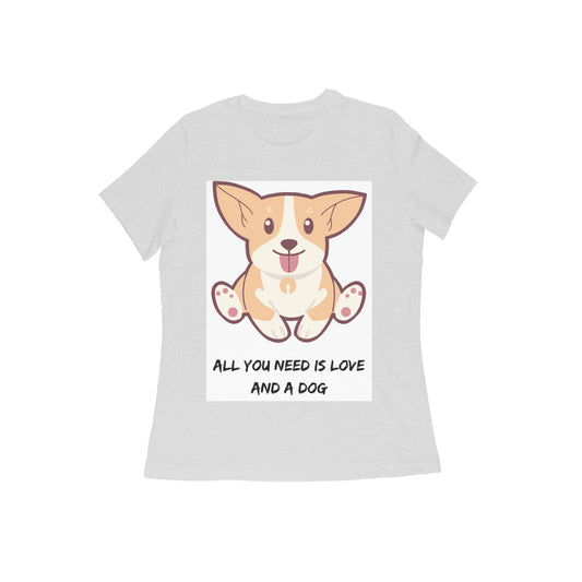 women's tee- love and dog